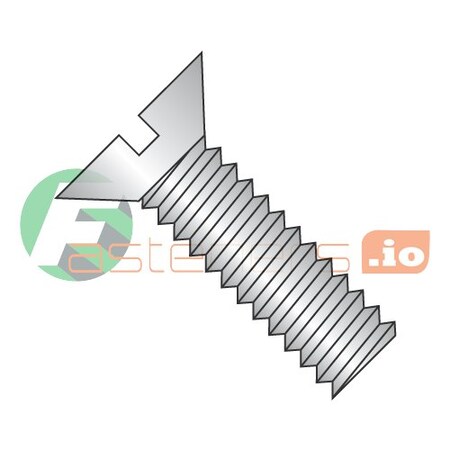 #6-32 X 1-1/4 In Slotted Flat Machine Screw, Plain 18-8 Stainless Steel, 4000 PK